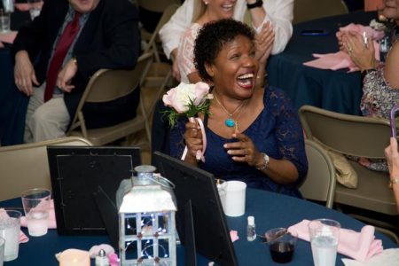 The bouquet landed in my lap! Bonnie + Jerry's Wedding, American Legion Hall, Reisterstown